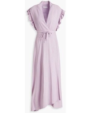 Vanessa Cocchiaro Gladys Textured-crepe Midi Wrap Dress - Purple