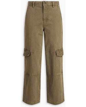 FRAME The Station Cropped Twill Cargo Trousers - Green