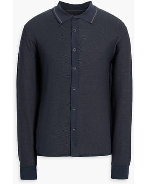 Rag & Bone Harvey Cotton-blend Piqué Shirt - Blue
