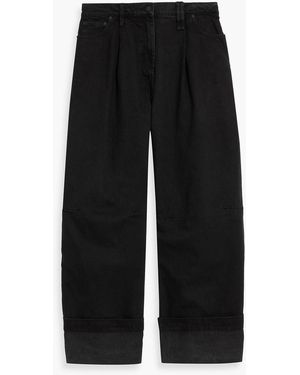 Simone Rocha Crystal-Embellished High-Rise Wide Leg Jeans - Black