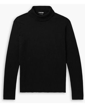 Tom Ford Cotton Rollneck Sweater - Black