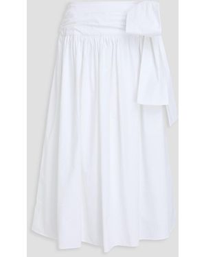 Magda Butrym Ruched Cotton Midi Wrap Skirt - White