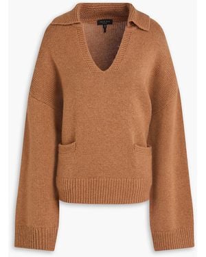 Rag & Bone Danica Wool And Cashmere-Blend Polo Jumper - Brown