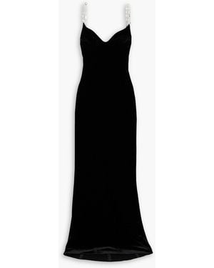 Galvan London Avedon Globe Crystal-embellished Velvet Gown - Black