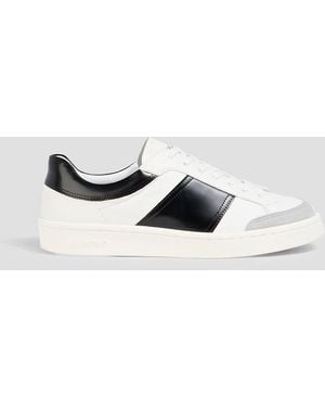 Sandro Leather And Suede Sneakers - White
