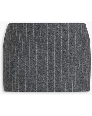 Alex Perry Pinstriped Flannel Mini Skirt - Grey