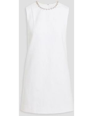 Area Crystal-Embellished Cutout Stretch-Ponte Mini Dress - White