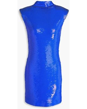 Nue Minikleid aus mesh mit pailletten - Blau