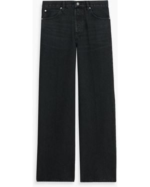 FRAME The Collegiate High-Rise Wide-Leg Jeans - Black