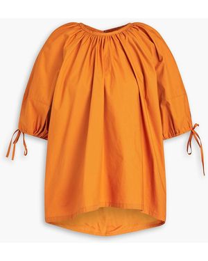 Missing You Already Cutout Cotton-poplin Blouse - Orange