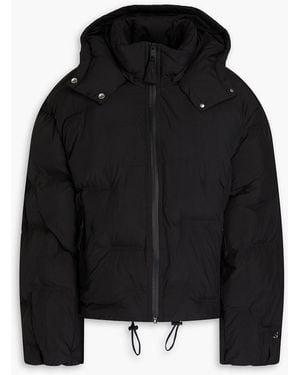 Ganni Quilted Shell Hooded Jacket - Black