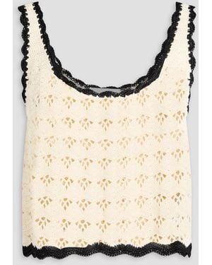Zimmermann Cropped tanktop aus gehäkelter baumwolle - Natur