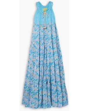 Yvonne S Hippy maxikleid aus bedrucktem baumwoll-voile - Blau