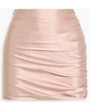 The Sei Ruched Silk-Satin Mini Skirt - Pink