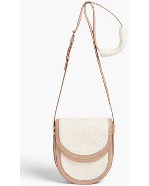 Gabriela Hearst Tina Leather-Trimmed Bouclé Wool Cross-Body Bag - White