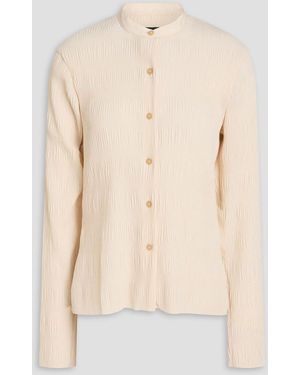 Rag & Bone Belle Plissé Crepe De Chine Shirt - Natural