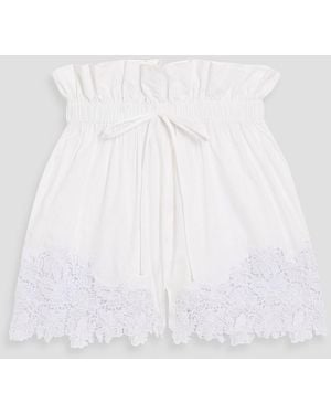 Kika Vargas Umma Cotton-Poplin Shorts - White