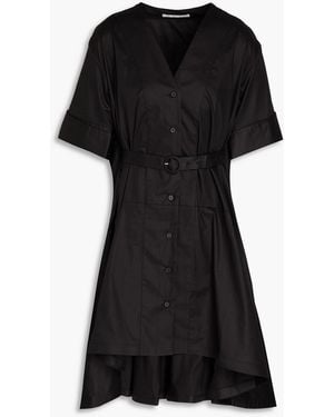 Palmer//Harding Belted Stretch-cotton Poplin Mini Dress - Black