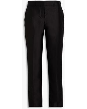 Zimmermann Wool And Silk-blend Straight-leg Trousers - Black