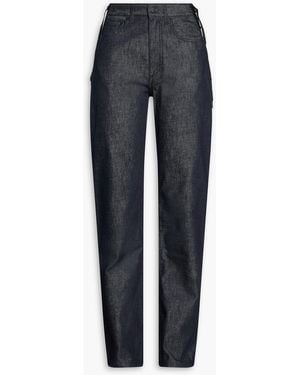 Mugler Lace-Up High-Rise Straight-Leg Jeans - Blue
