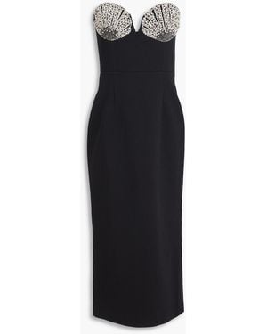 Rebecca Vallance Cordelia Strapless Crystal-embellished Crepe Midi Dress - Black