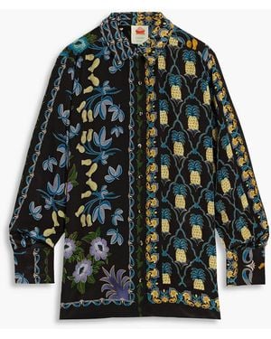 FARM Rio Printed Satin Shirt - Green