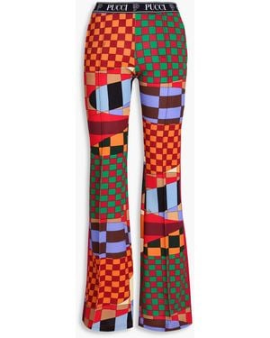PUCCI Printed Piqué Flared Trousers
