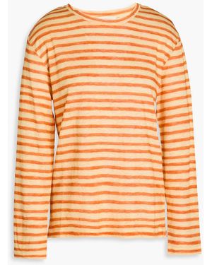 Zimmermann Striped Linen-jersey Top - Orange