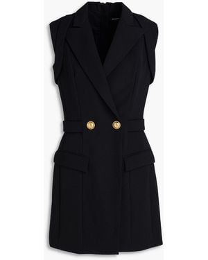 Balmain Wool-Twill Mini Tuxedo Dress - Black
