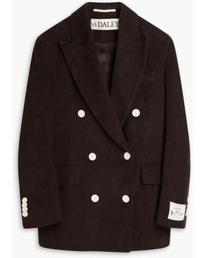 S.S.Daley Eilidh Double-breasted Cotton-corduroy Blazer - Black