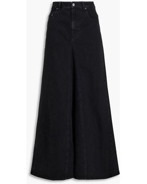 Tibi Denim Maxi Skirt - Black