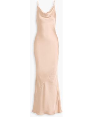 Norma Kamali Maria Draped Satin Gown - Pink