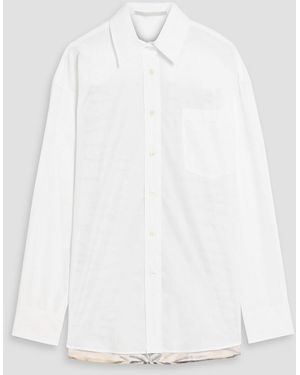 Stella McCartney Leopard-Print Twill-Paneled Cotton-Poplin Shirt - White
