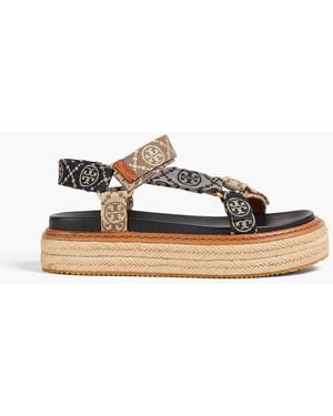 Tory Burch T Monogram Jacquard Espadrille Sandals - Blue