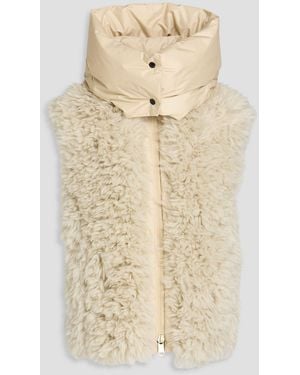 Goldbergh Iffy Shell And Teddy Fleece Down Vest - Natural