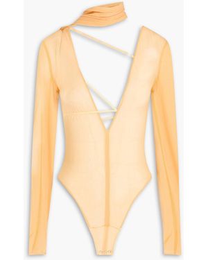 Jacquemus Le Body Abanaba Stretch-mesh Bodysuit - Orange