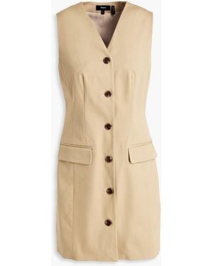 Theory Cotton-Blend Twill Mini Dress - Natural