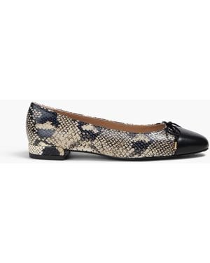 Stuart Weitzman Smooth And Snake-Effect Leather Ballet Flats - Multicolour