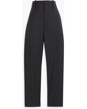 Isabel Marant Noah Cropped Prince Of Wales Checked Wool Tapered Trousers - Blue