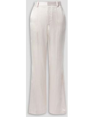 LAPOINTE Satin-crepe Flared Pants - White