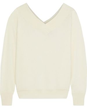Iris & Ink Meena Cashmere Jumper - White