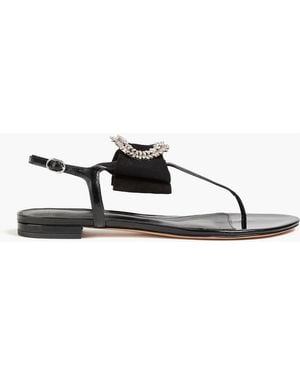Alexandre Birman Maddie Crystal-Embellished Leather Sandals - Black