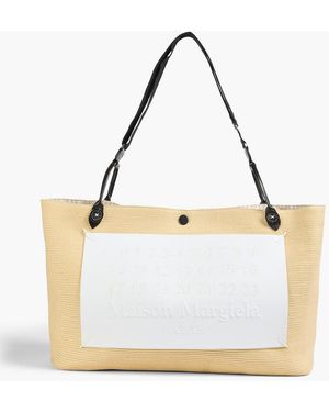 Maison Margiela Leather-Trimmed Faux Raffia Tote - Natural