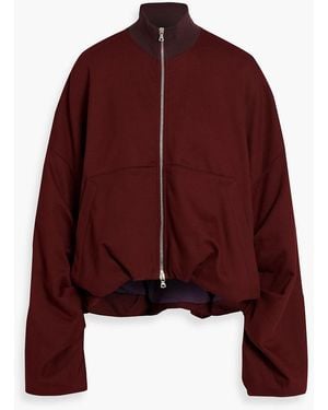 Dries Van Noten Oversized Ruched Cotton-Jersey Jacket - Red