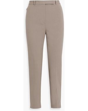 Theory Cropped Stretch Cotton-Blend Twill Slim-Leg Pants - Gray