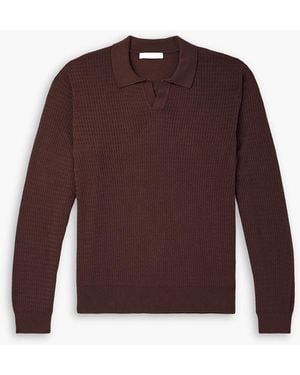 MR P. Textured Cotton And Silk-Blend Polo Shirt