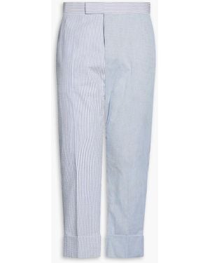 Thom Browne Striped Cotton Trousers - White