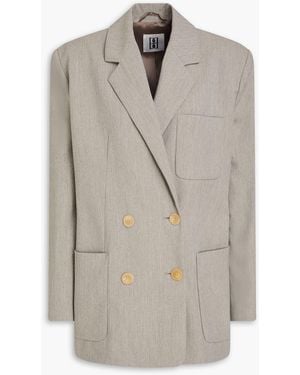 By Malene Birger Railey Double-breasted Slub Woven Blazer - Natural