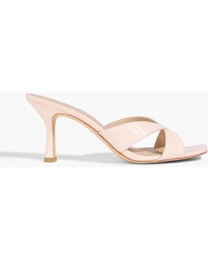 Stuart Weitzman Miami 75 Patent-Leather Mules - Pink