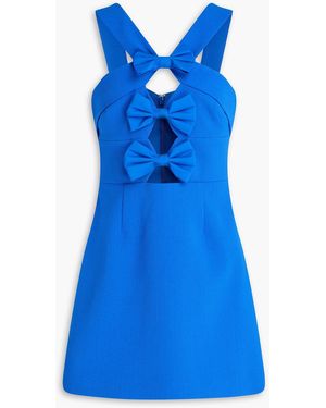Rebecca Vallance Antonella Cutout Bow-Detailed Crepe Mini Dress - Blue